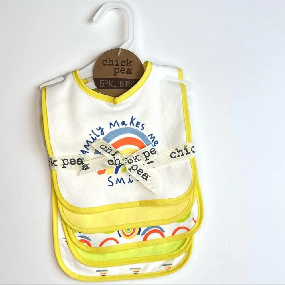 Chick Pea 5 Pack Bib Set